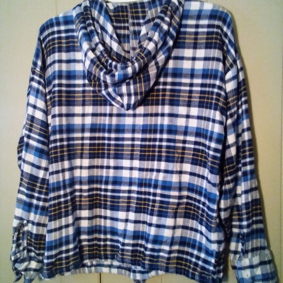 Concepts Sports Notre Dame Flannel Shirt Women S Hood Pocket Long Sleeve Plaid - Picture 15 of 15